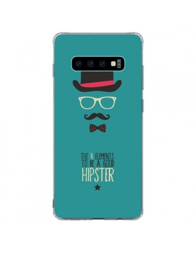 Coque Samsung S10 Plus Chapeau, Lunettes, Moustache, Noeud Papillon To Be a Good Hipster - Eleaxart