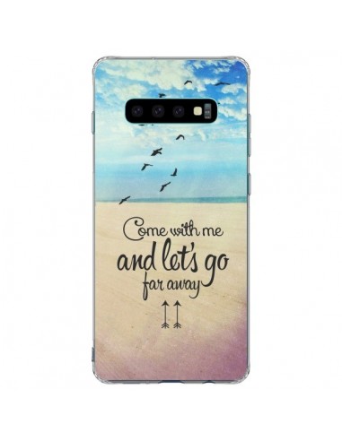 Coque Samsung S10 Plus Let's Go Far Away Beach Plage - Eleaxart