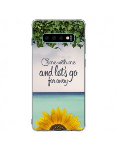 Coque Samsung S10 Plus Let's Go Far Away Flower Fleur...