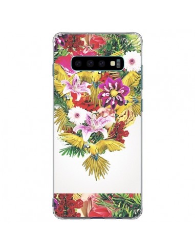 Coque Samsung S10 Plus Parrot Floral Perroquet Fleurs - Eleaxart