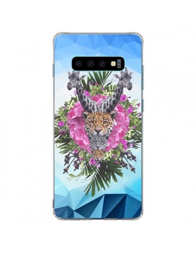 Coque Samsung S10 Plus Girafes Lion Tigre Jungle - Eleaxart