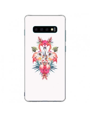 Coque Samsung S10 Plus Tropicales Flamingos Tropical Flamant Rose Summer Ete - Eleaxart