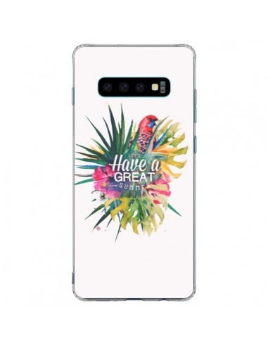 Coque Samsung S10 Plus Have a great summer Ete Perroquet Parrot - Eleaxart