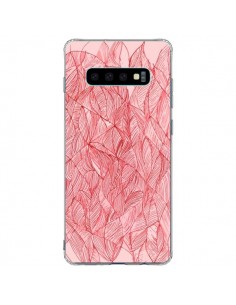 Coque Samsung S10 Plus Courbes Meandre Rouge Cerise -...