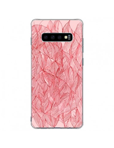 Coque Samsung S10 Plus Courbes Meandre Rouge Cerise -  Léa Clément