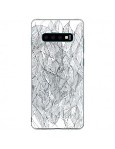 Coque Samsung S10 Plus Courbes Meandre Blanc Noir -  Léa...