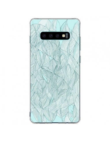 Coque Samsung S10 Plus Courbes Meandre Bleu Vert Nuageux -  Léa Clément