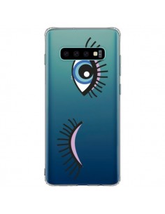 Coque Samsung S10 Plus Eyes Oeil Yeux Bleus Transparente...