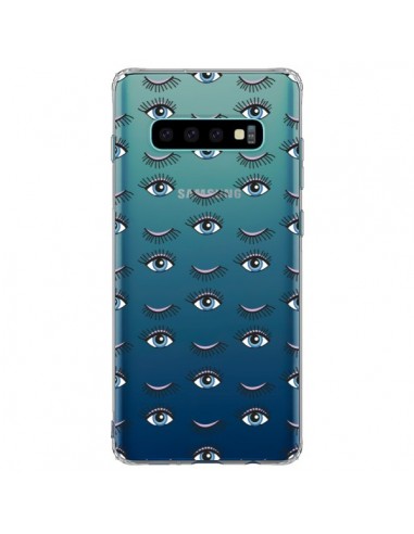 Coque Samsung S10 Plus Eyes Oeil Yeux Bleus Mosaïque Transparente -  Léa Clément