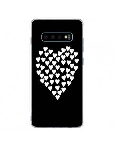 Coque Samsung S10 Plus Coeur en coeurs blancs - Project M