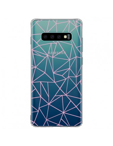 Coque Samsung S10 Plus Lignes Triangle Rose Transparente - Project M