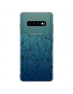 Coque Samsung S10 Plus Lignes Grille Grid Abstract Noir...
