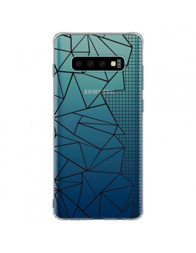 Coque Samsung S10 Plus Lignes Grilles Side Grid Abstract Noir Transparente - Project M