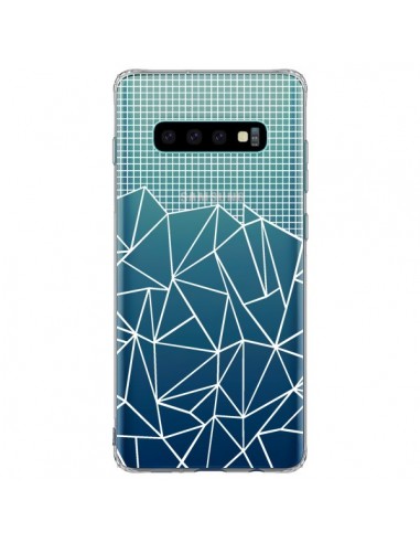 Coque Samsung S10 Plus Lignes Grilles Grid Abstract Blanc Transparente - Project M