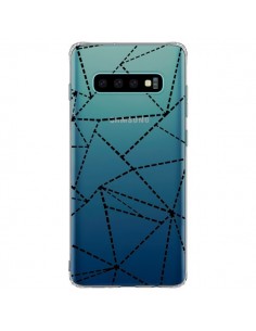 Coque Samsung S10 Plus Lignes Points Abstract Noir...