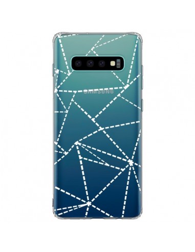 Coque Samsung S10 Plus Lignes Points Abstract Blanc Transparente - Project M