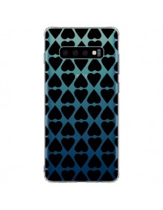 Coque Samsung S10 Plus Coeurs Heart Noir Transparente -...