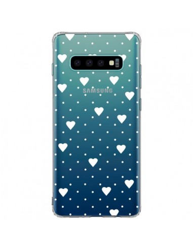 Coque Samsung S10 Plus Point Coeur Blanc Pin Point Heart Transparente - Project M
