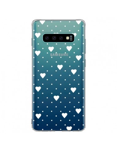 Coque Samsung S10 Plus Point Coeur Blanc Pin Point Heart Transparente - Project M