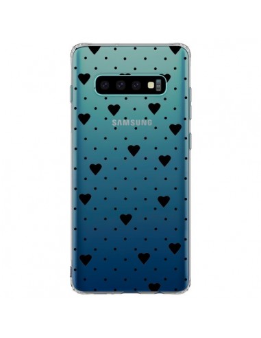 Coque Samsung S10 Plus Point Coeur Noir Pin Point Heart Transparente - Project M