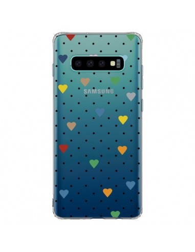 Coque Samsung S10 Plus Point Coeur Coloré Pin Point Heart Transparente - Project M