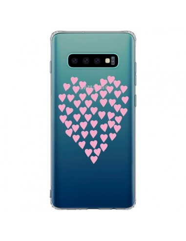 Coque Samsung S10 Plus Coeurs Heart Love Rose Pink Transparente - Project M