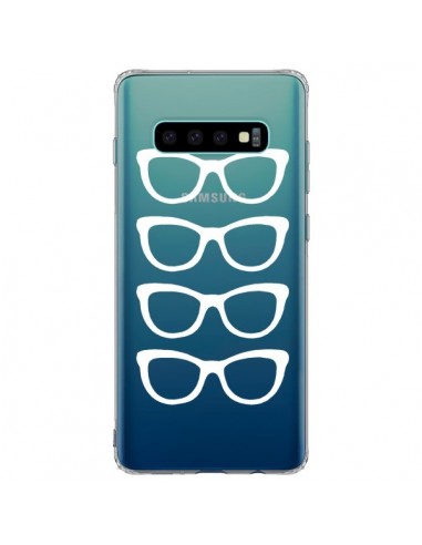 Coque Samsung S10 Plus Sunglasses Lunettes Soleil Blanc Transparente - Project M