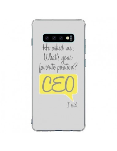 Coque Samsung S10 Plus What's your favorite position CEO I said, jaune - Shop Gasoline