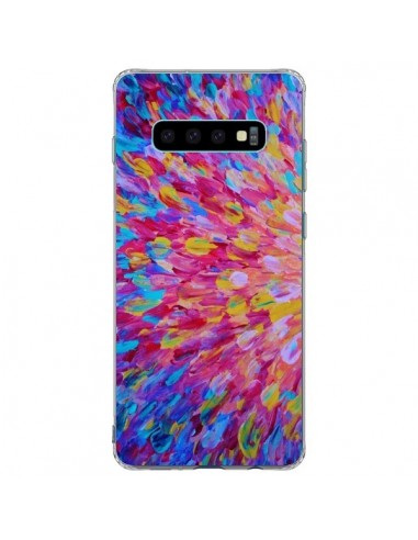 Coque Samsung S10 Plus Fleurs Bleues Roses Splash - Ebi Emporium