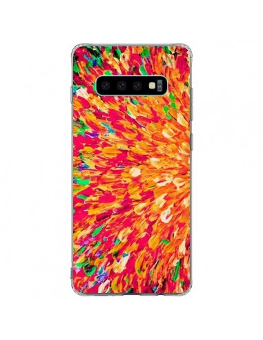 Coque Samsung S10 Plus Fleurs Oranges Neon Splash - Ebi Emporium