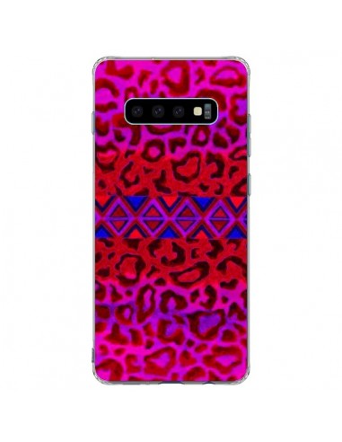 Coque Samsung S10 Plus Tribal Leopard Rouge - Ebi Emporium