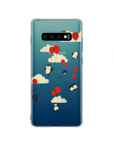 Coque Samsung S10 Plus Pingouin Ciel Ballons Transparente - Jay Fleck