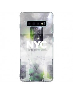 Coque Samsung S10 Plus I Love New York City Gris Vert -...