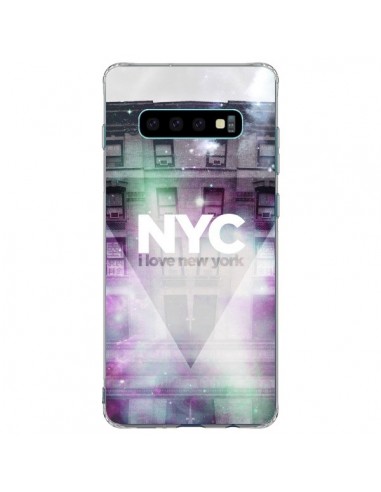 Coque Samsung S10 Plus I Love New York City Violet Vert - Javier Martinez