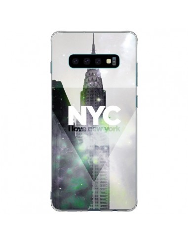 Coque Samsung S10 Plus I Love New York City Gris Violet Vert - Javier Martinez