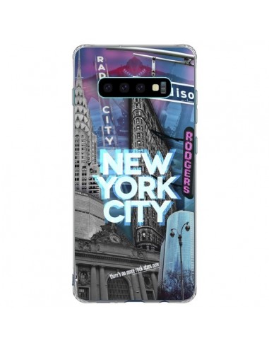 Coque Samsung S10 Plus New York City Buildings Bleu - Javier Martinez