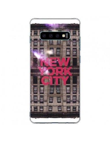 Coque Samsung S10 Plus New York City Buildings Rouge - Javier Martinez