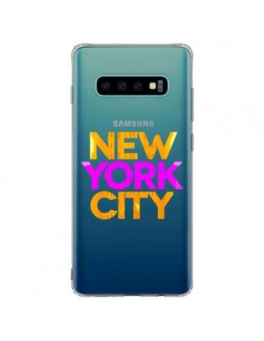 Coque Samsung S10 Plus New York City NYC Orange Rose Transparente - Javier Martinez