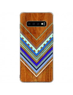 Coque Samsung S10 Plus Azteque Arbutus Blue Bois Aztec...