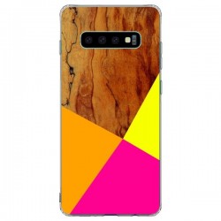 Coque Samsung S10 Plus Wooden Colour Block Bois Azteque...