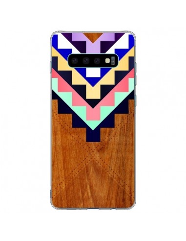 Coque Samsung S10 Plus Wooden Tribal Bois Azteque Aztec Tribal - Jenny Mhairi