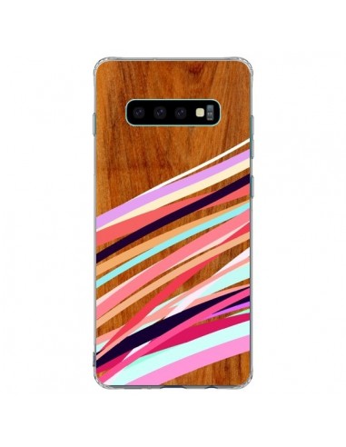 Coque Samsung S10 Plus Wooden Waves Coral Bois Azteque Aztec Tribal - Jenny Mhairi