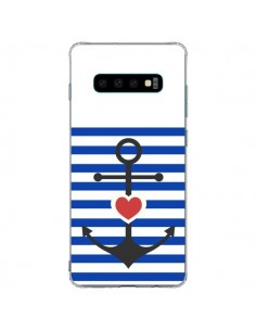 Coque Samsung S10 Plus Mariniere Encre Marin Coeur -...