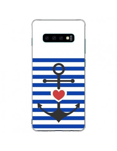 Coque Samsung S10 Plus Mariniere Encre Marin Coeur - Jonathan Perez