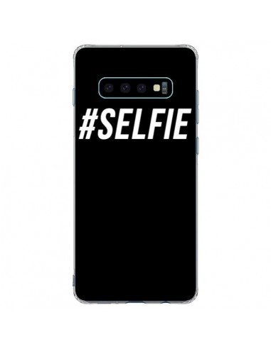 Coque Samsung S10 Plus Hashtag Selfie Blanc Vertical - Jonathan Perez