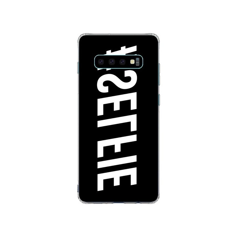 Coque Samsung S10 Plus Hashtag Selfie Blanc Inversé Horizontal - Jonathan Perez