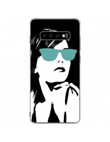 Coque Samsung S10 Plus Fille Lunettes Bleues - Jonathan Perez