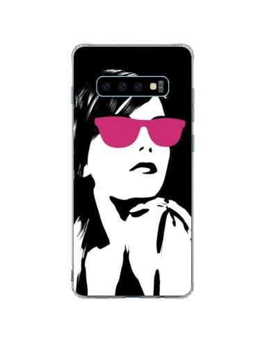 Coque Samsung S10 Plus Fille Lunettes Roses - Jonathan Perez