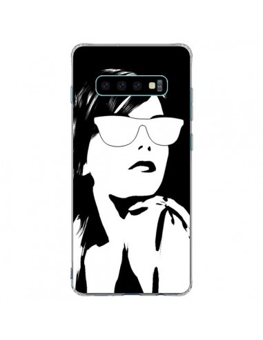 Coque Samsung S10 Plus Fille Lunettes Blanches - Jonathan Perez