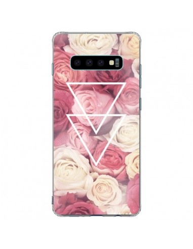 Coque Samsung S10 Plus Roses Triangles Fleurs - Jonathan Perez
